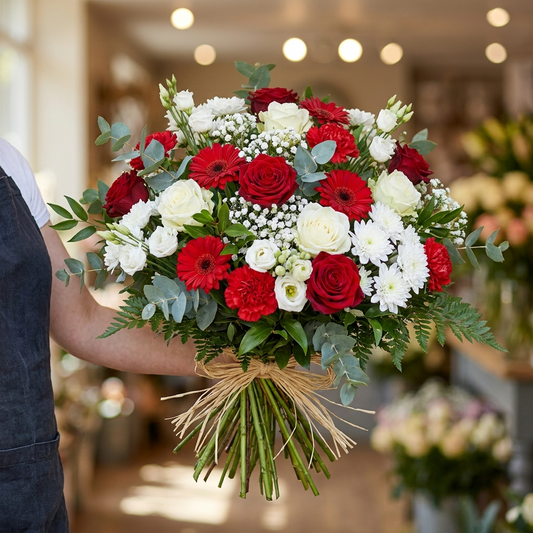 Boeket rood & wit royaal