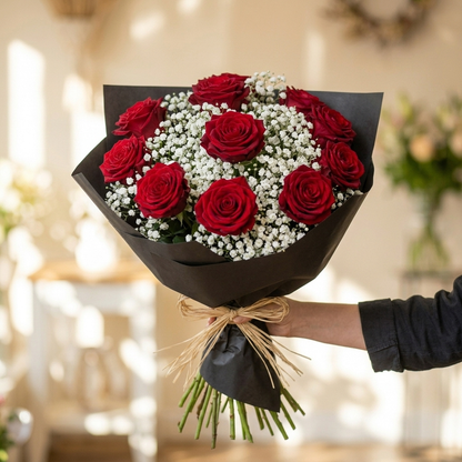 Boeket Rode Rozen Elegance