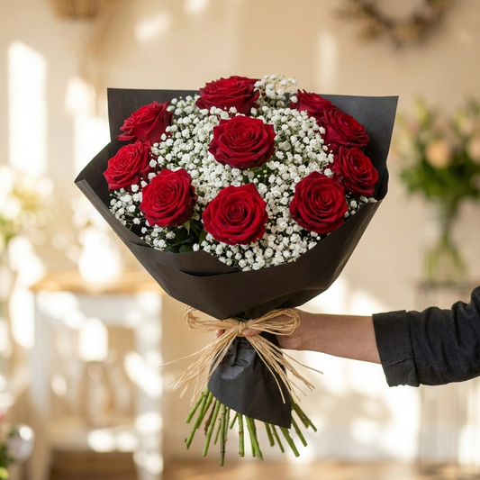 Boeket Rode Rozen Elegance