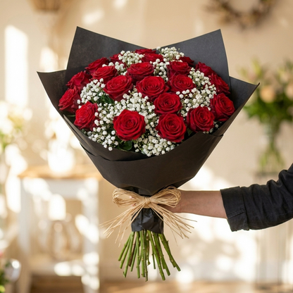 Boeket Rode Rozen Elegance